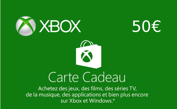 Carte prépayée Xbox Live Europe 50 euros - Pass to Card