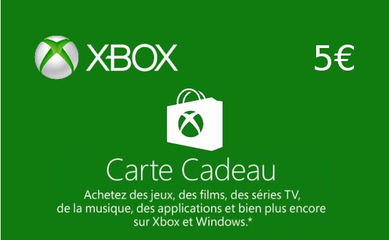 Carte Prépayée Xbox live 5€ Europe